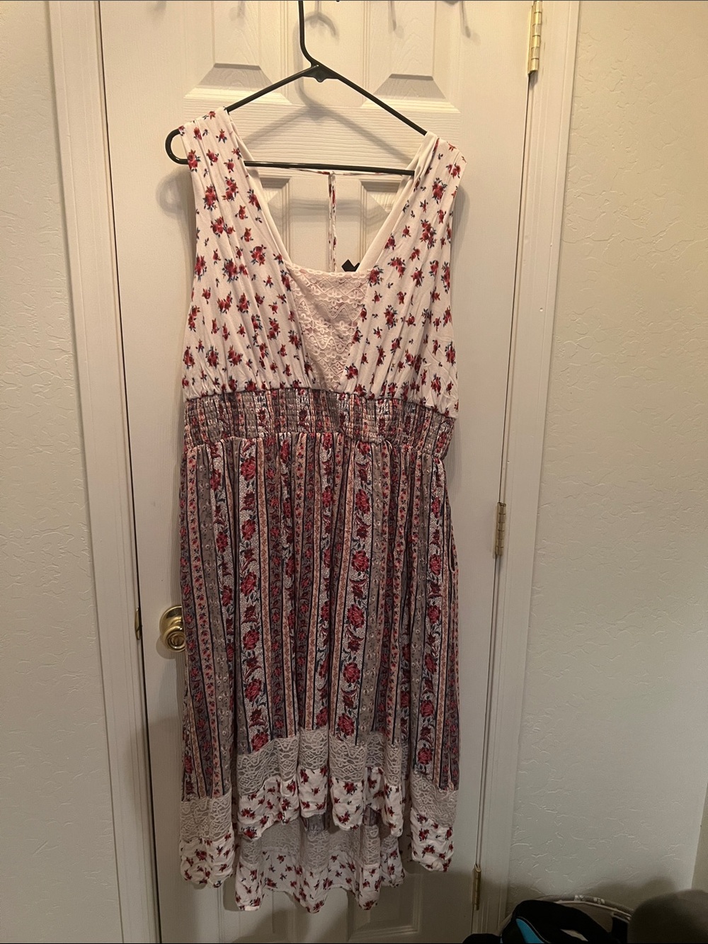 torrid White Dress with Red Floral Print